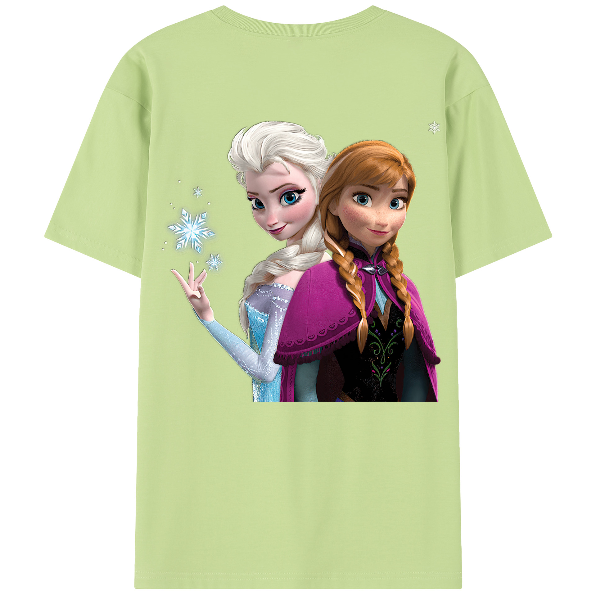 （画像用） アナと雪の女王 アンナ エルサ Frozen Anna Elsa 綿100％半袖Tシャツ（背面プリント）